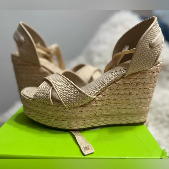Sam Edelman Vaughn Espadrille Wedge Ankle Tie sandals size 9.5, new in box!! - Picture 2 of 6